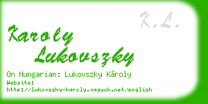 karoly lukovszky business card