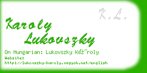 karoly lukovszky business card